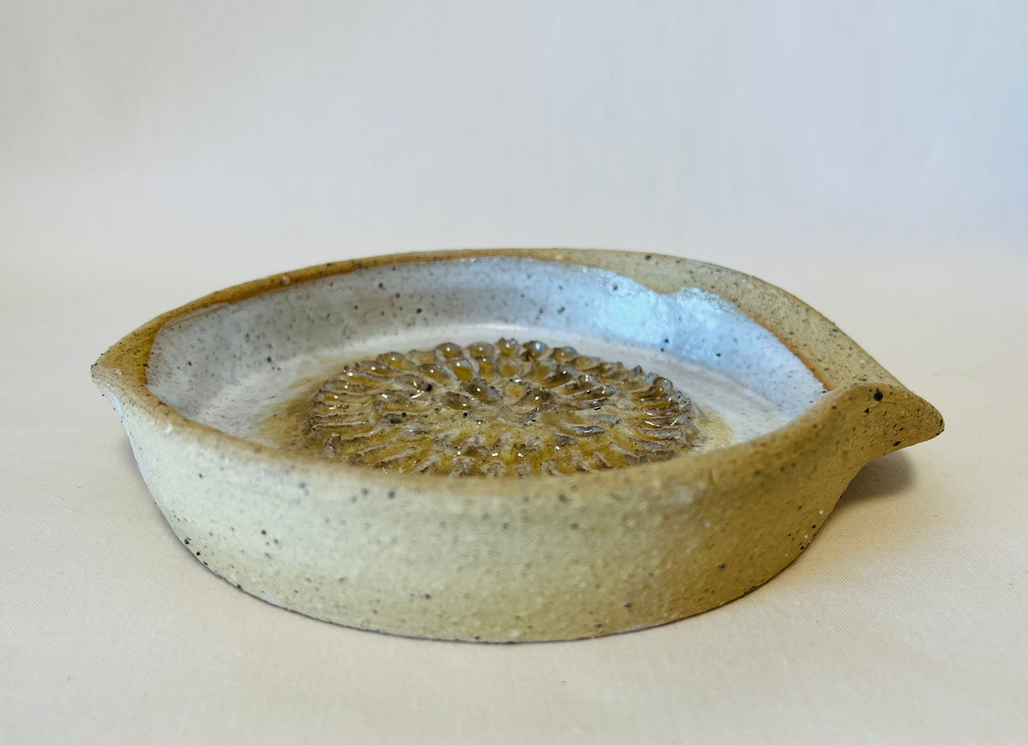 Garlic Grater, howlite and copal glaze