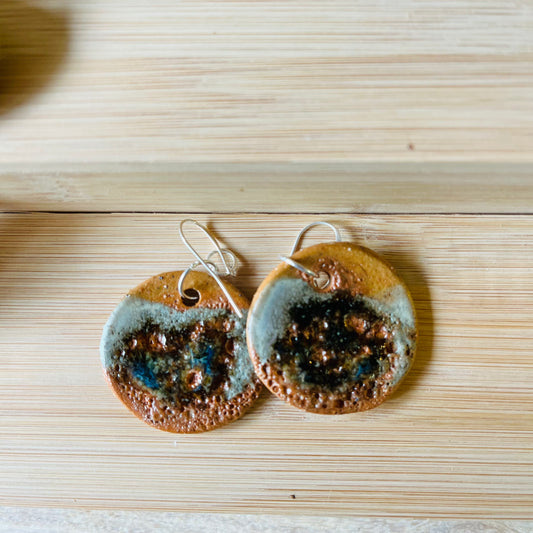 Speckled Green & Rust Earrings & Necklaces