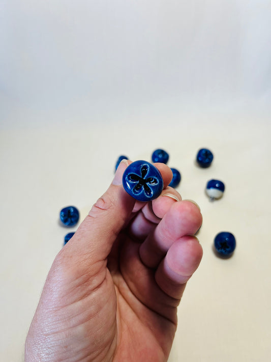 Blueberry Magnet (single), cobalt glaze