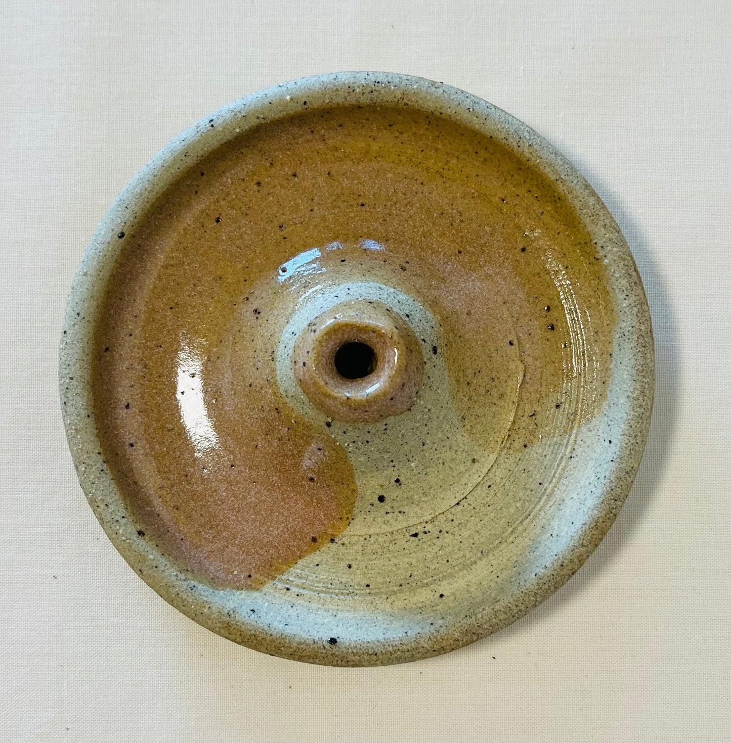 Tapered Candle Holder (style A) , coral glaze