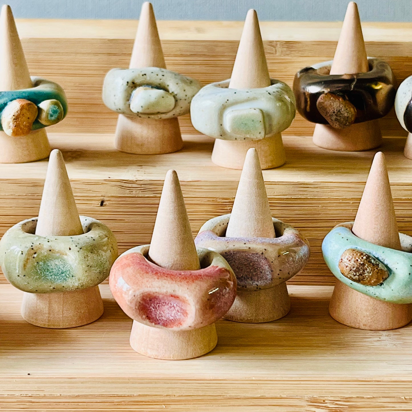 Sculptural Stoneware Rings