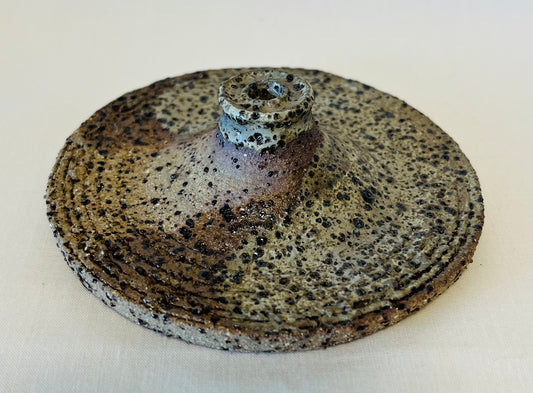 Tapered Candle Holder - Buff Raku, teahouse glaze