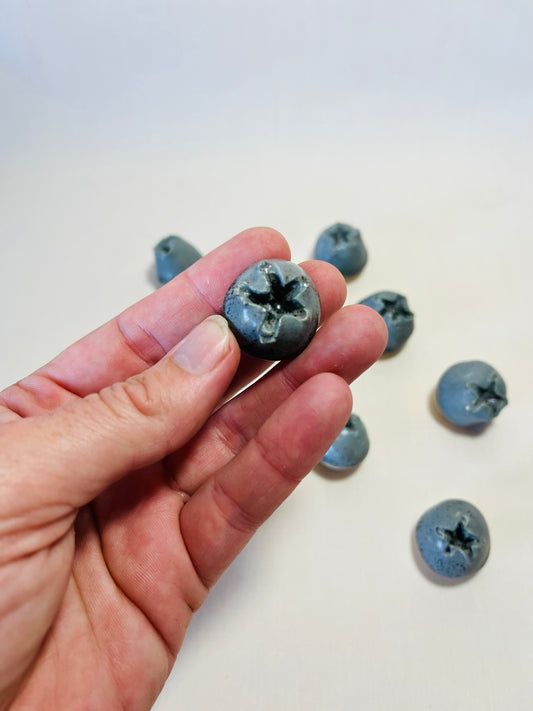 Blueberry Magnets (large), denim glaze