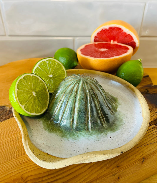 Citrus Juicer, howlite and amazonite glaze