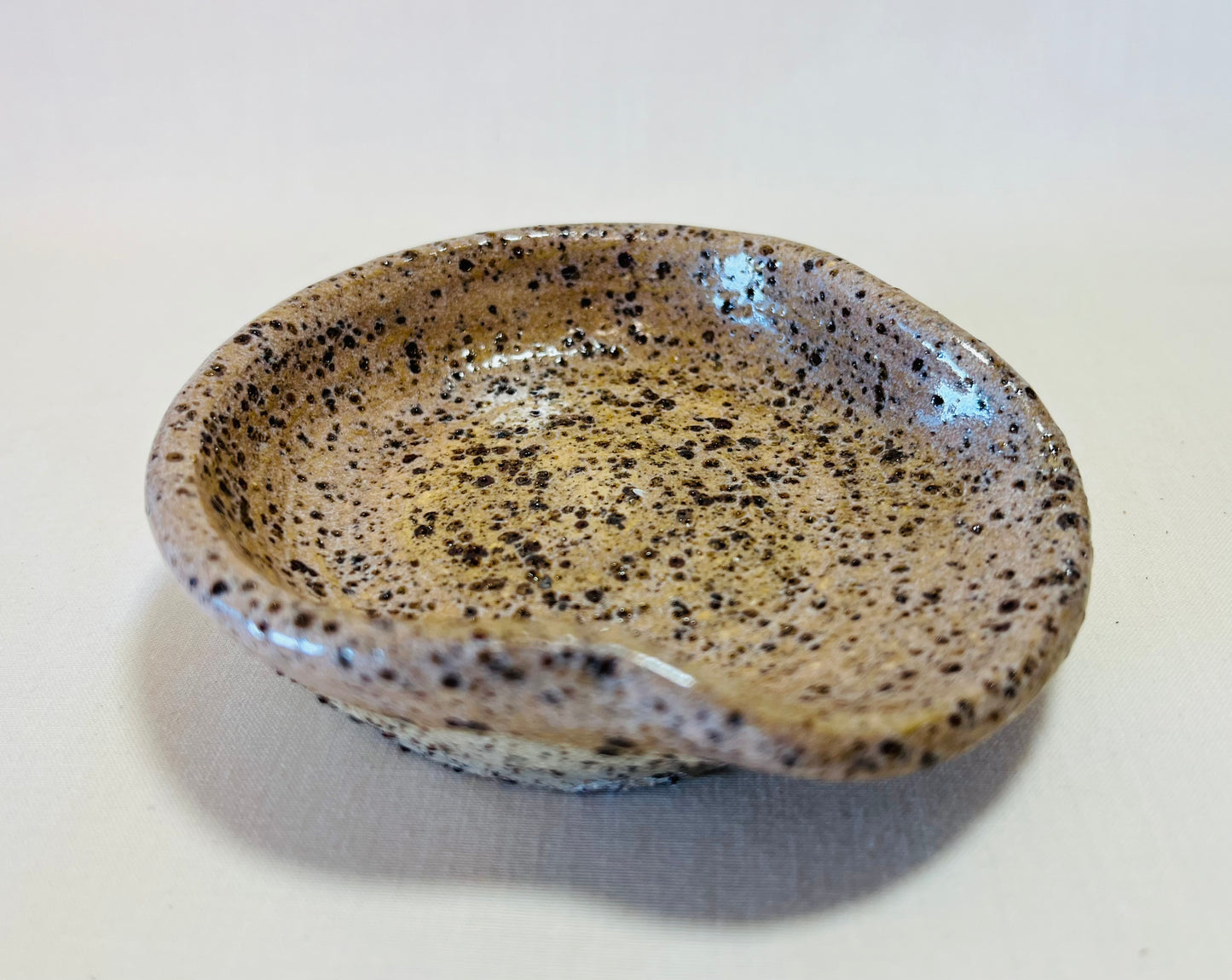 Seep and Sit (small spoon rest), coral glaze