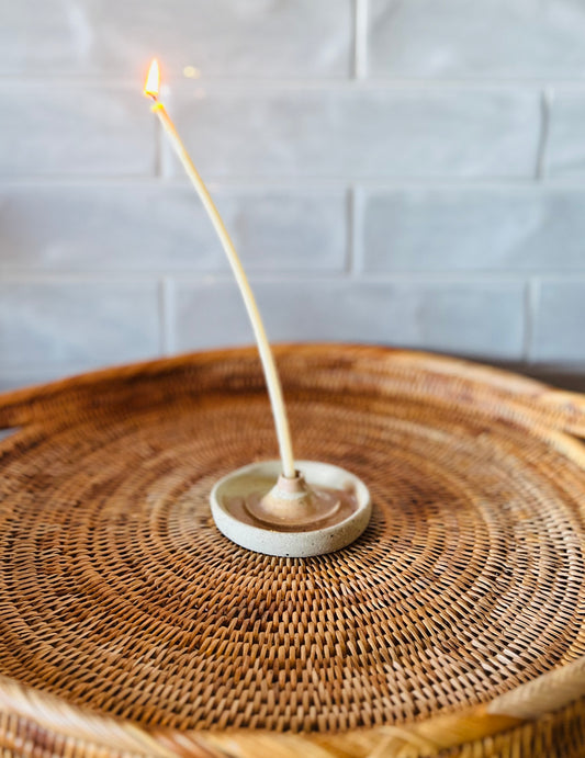 Tapered Candle Holder (style B) , coral glaze