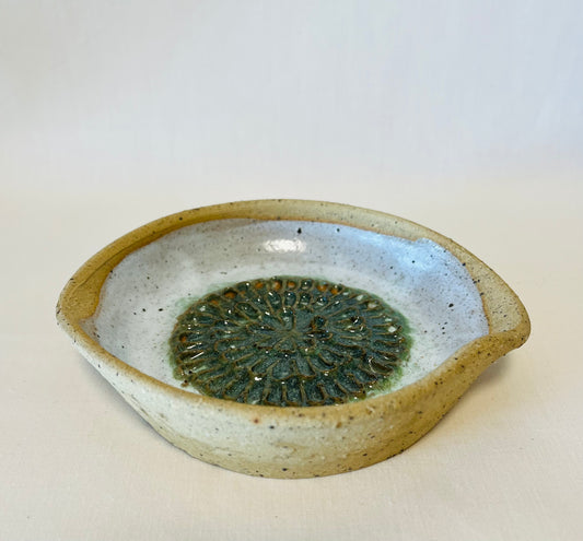 Garlic Grater, howlite and amazonite glaze