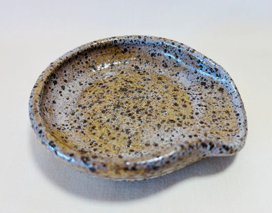 Seep and Sit (small spoon rest), coral glaze