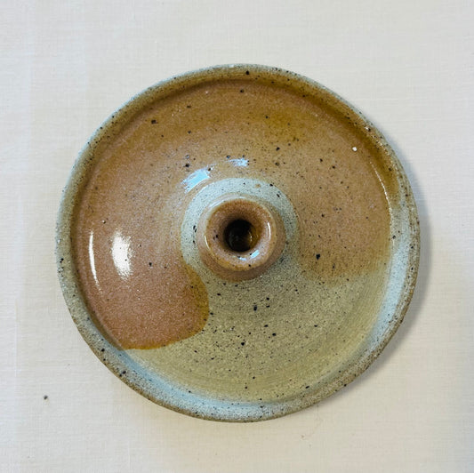 Tapered Candle Holder (style D) , coral glaze