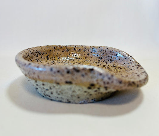 Seep and Sit (small spoon rest), coral glaze