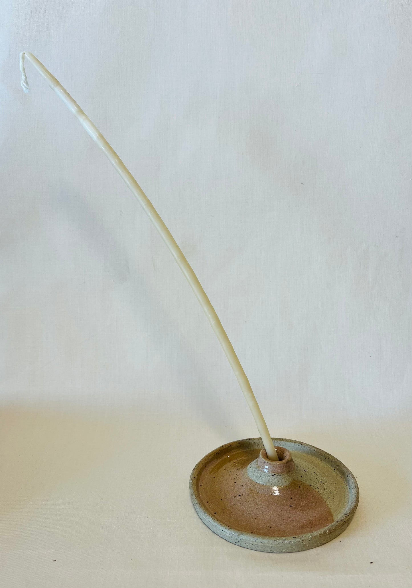 Tapered Candle Holder (style D) , coral glaze
