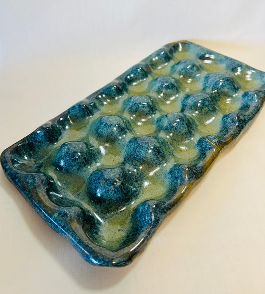 Hold the Brood (18 egg tray), amazonite glaze