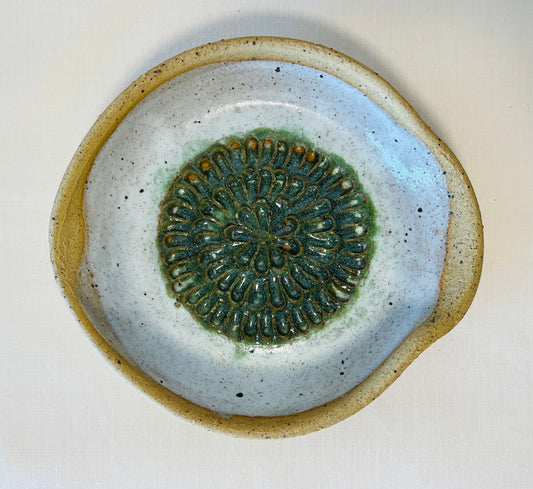 Garlic Grater, howlite and amazonite glaze