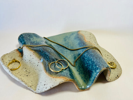 Held by a Wave, amazonite glaze