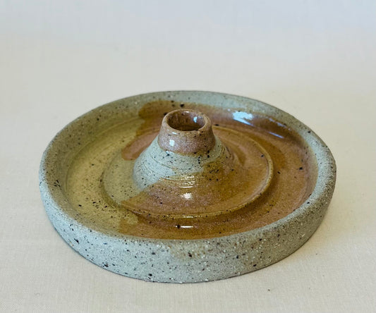 Tapered Candle Holder (style B) , coral glaze