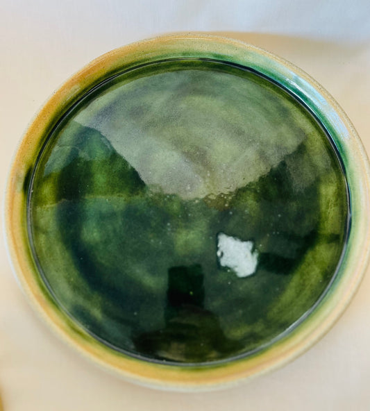 Weighty Platter, moss green glaze
