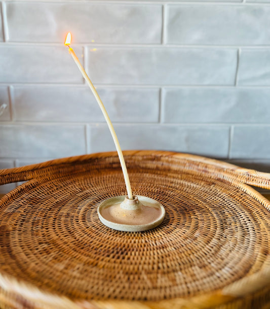 Tapered Candle Holder (style A) , coral glaze
