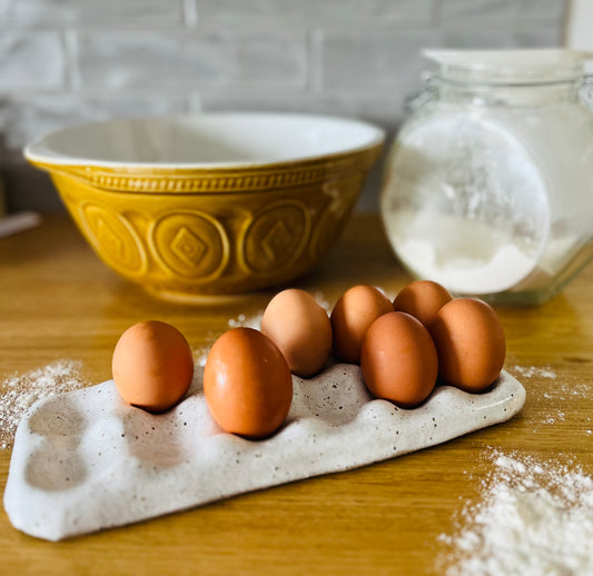 Hold the Dozen (12 Egg Tray), howlite glaze