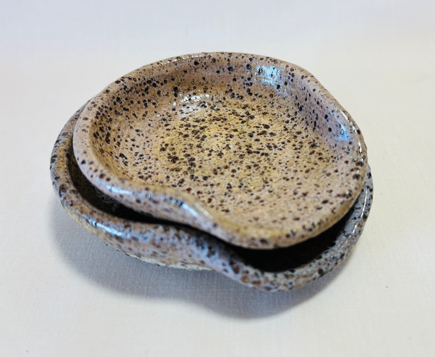 Wooden Spoon Rest, coral glaze