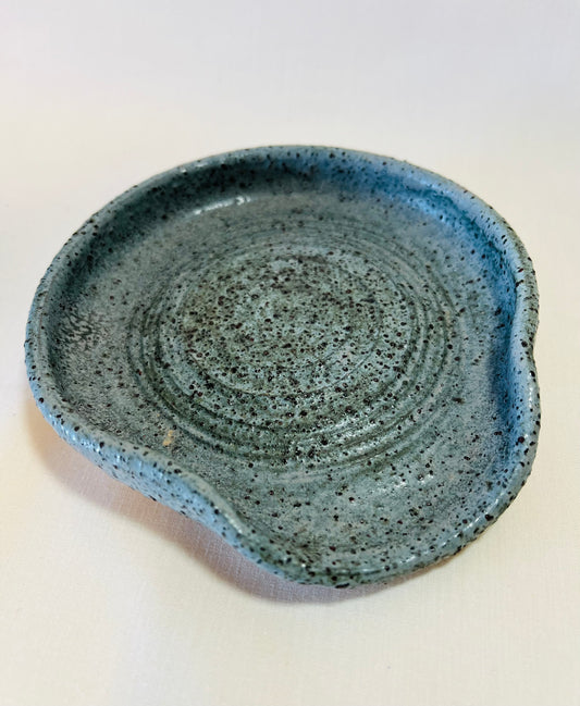 Wooden Spoon Rest, denim glaze