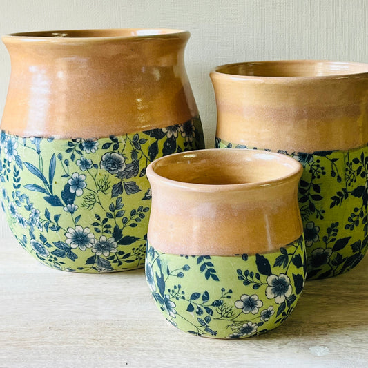 Vases - Coral Glaze & Japanese Paper Design