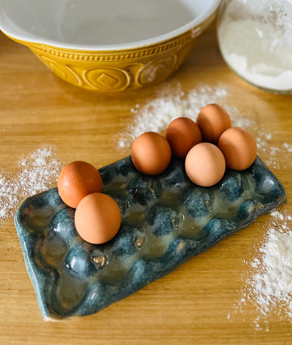 Hold the Brood (18 egg tray), amazonite glaze