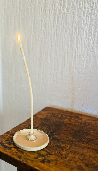 Tapered Candle Holder (style A) , coral glaze