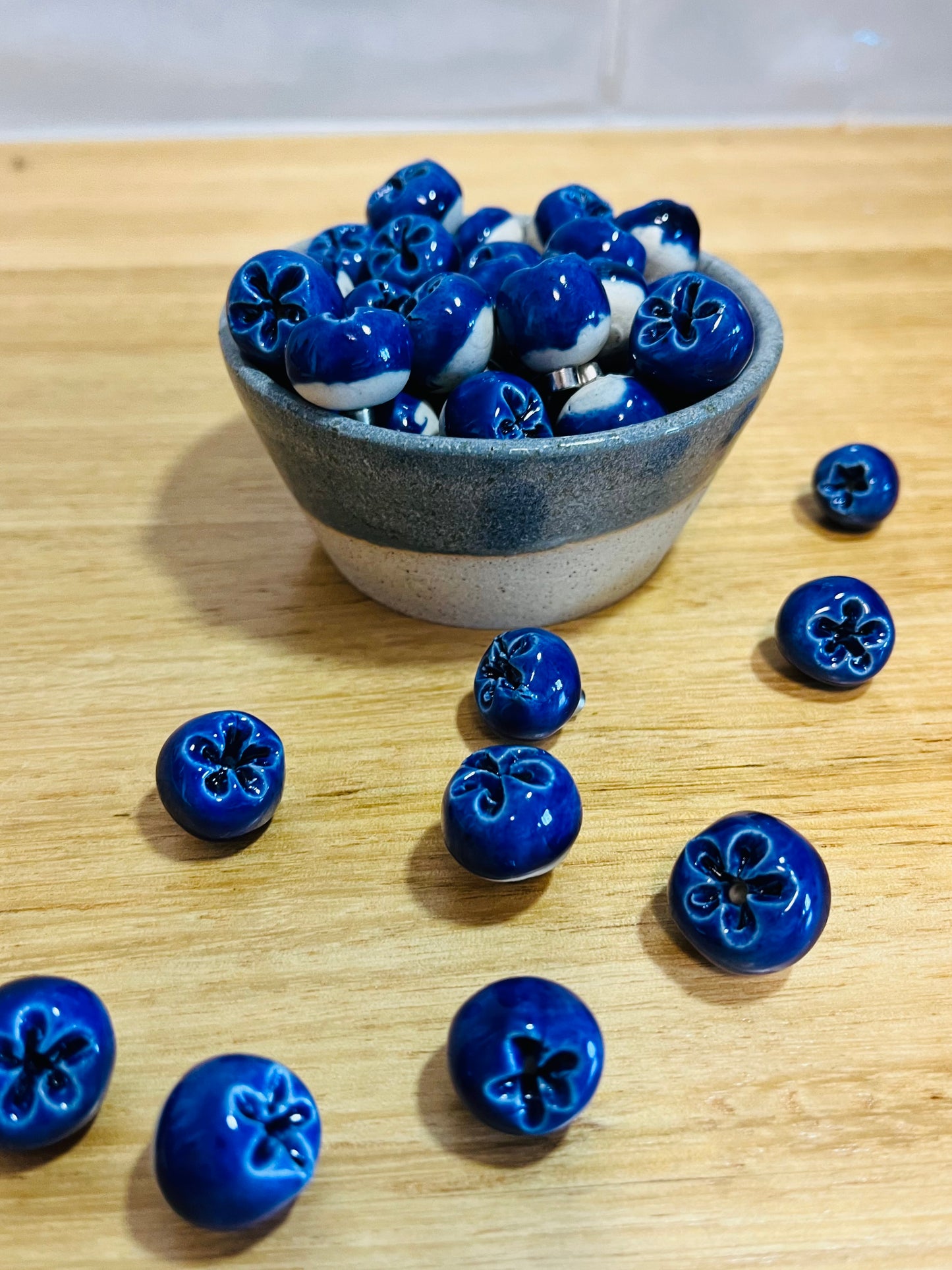 Blueberry Magnet (set of 10), cobalt glaze