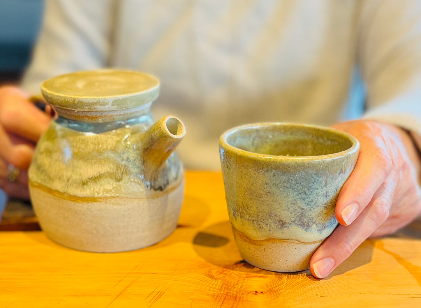 Teapot for One (The Heath Series), teahouse and coral glaze
