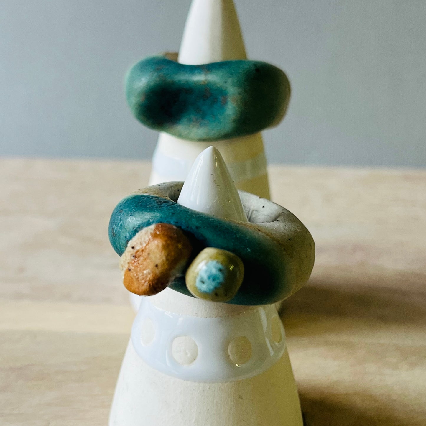 Sculptural Stoneware Rings