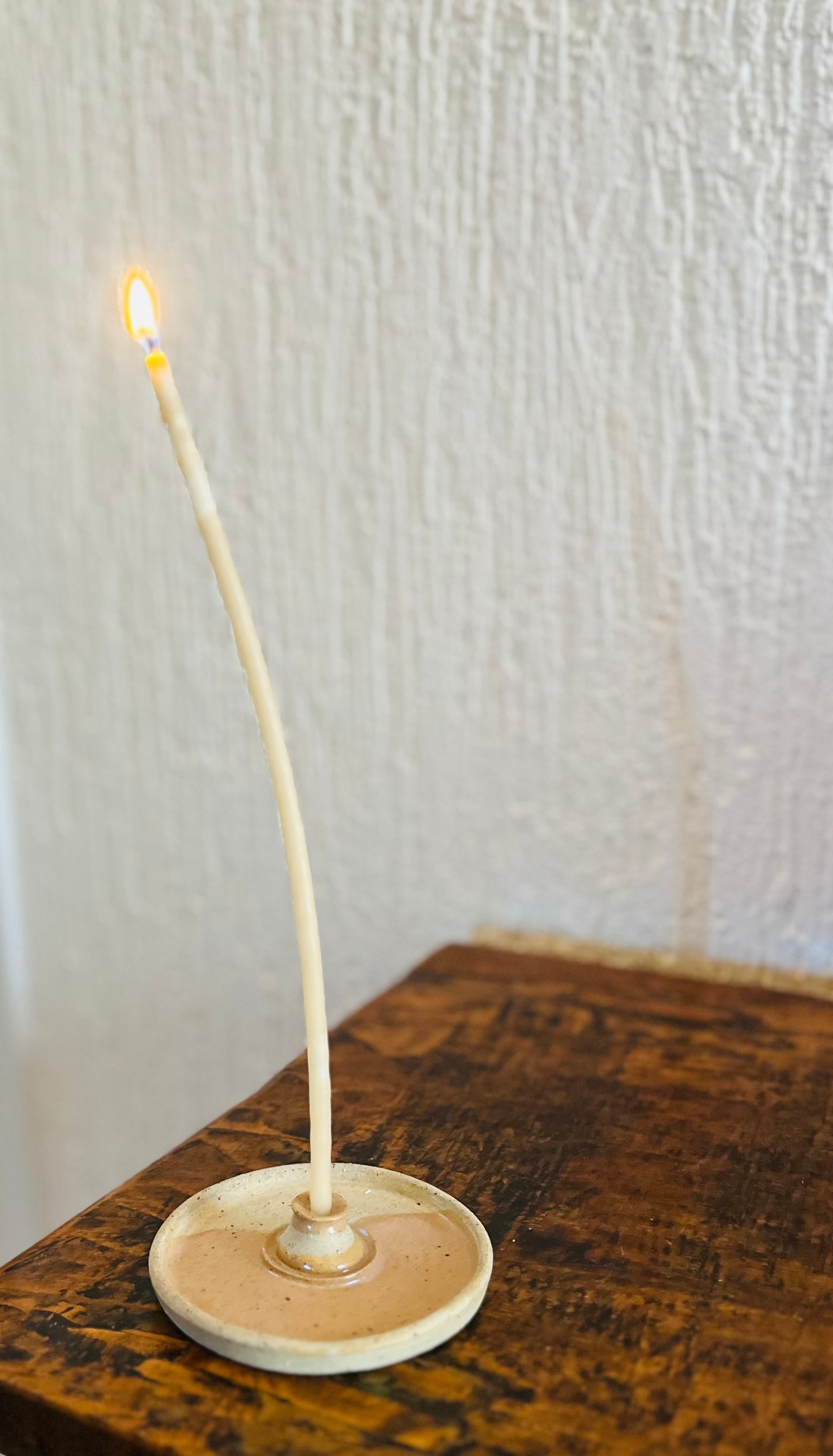 Tapered Candle Holder (style C) , coral glaze