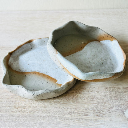 Trays & Trinket Dishes - Speckled White