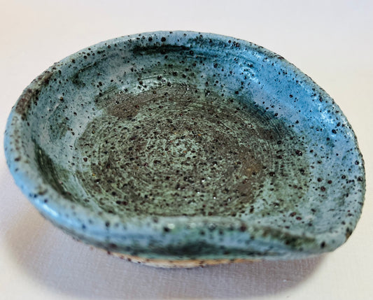 Seep and Sit (small spoon rest), denim glaze