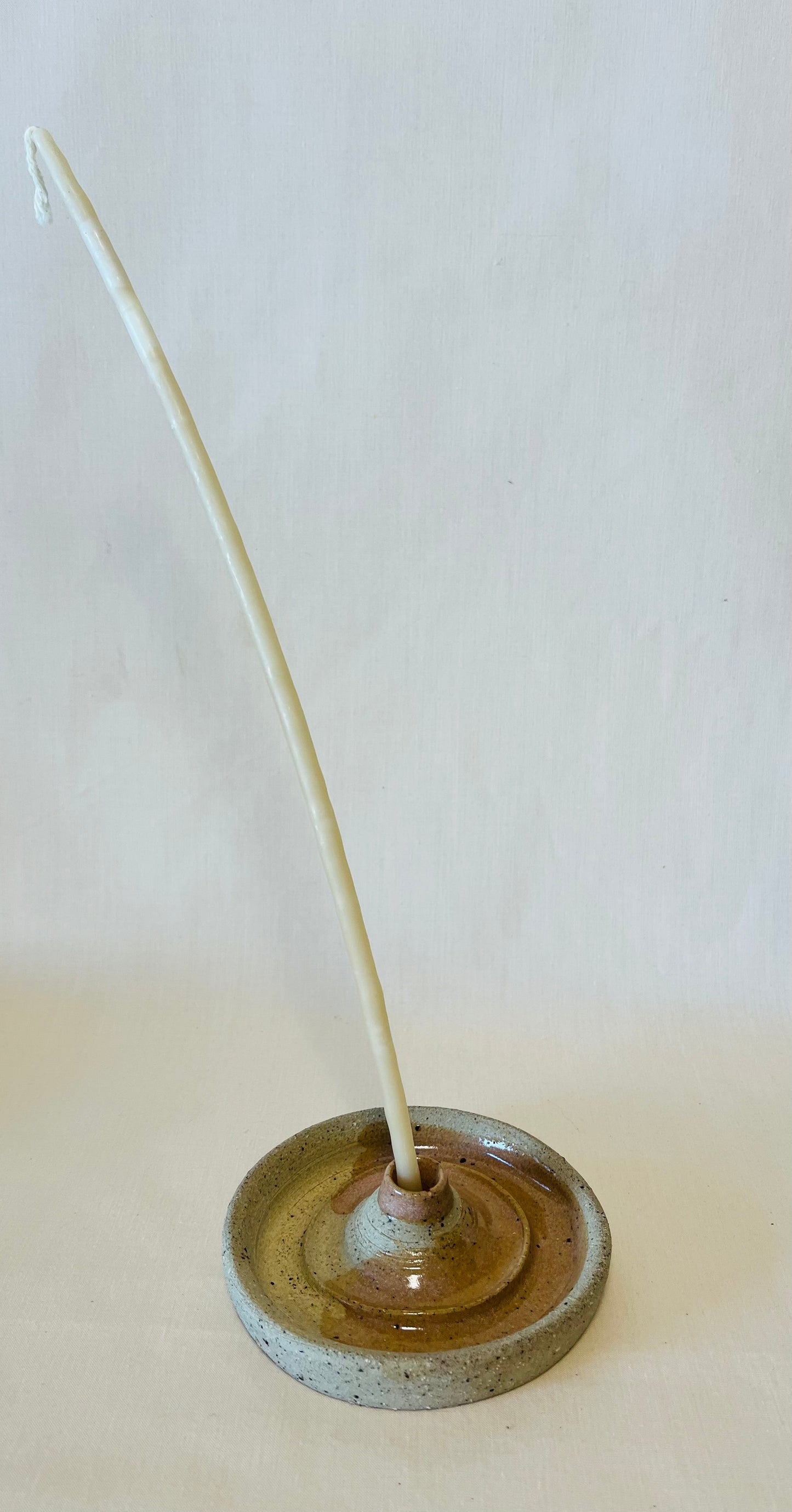Tapered Candle Holder (style B) , coral glaze