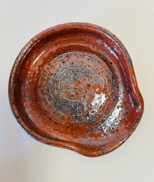 Wooden Spoon Rest, ketchup glaze