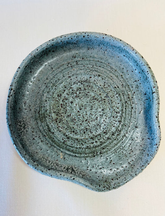 Wooden Spoon Rest, denim glaze