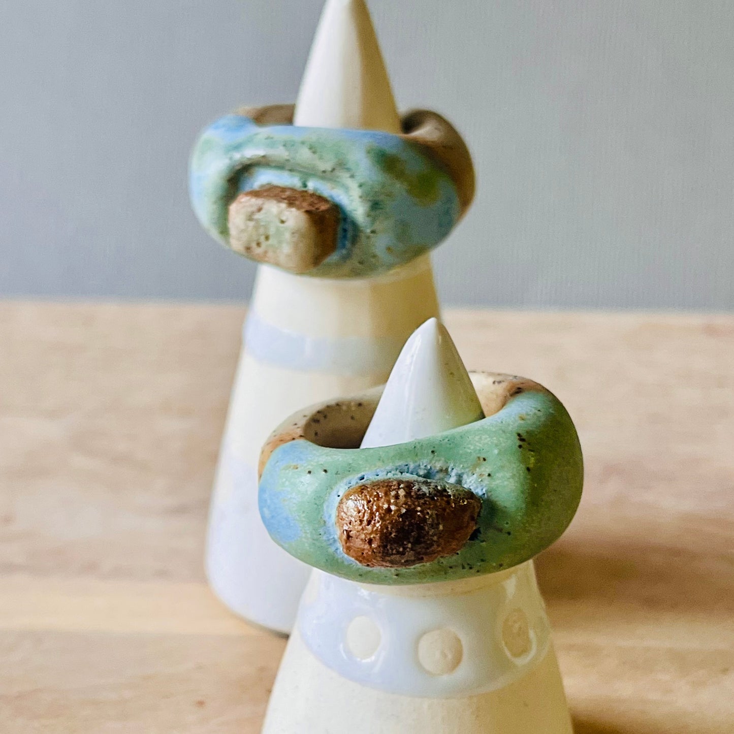 Sculptural Stoneware Rings