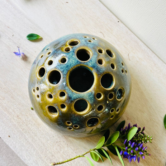 Flower Vase - Verdigris Moss