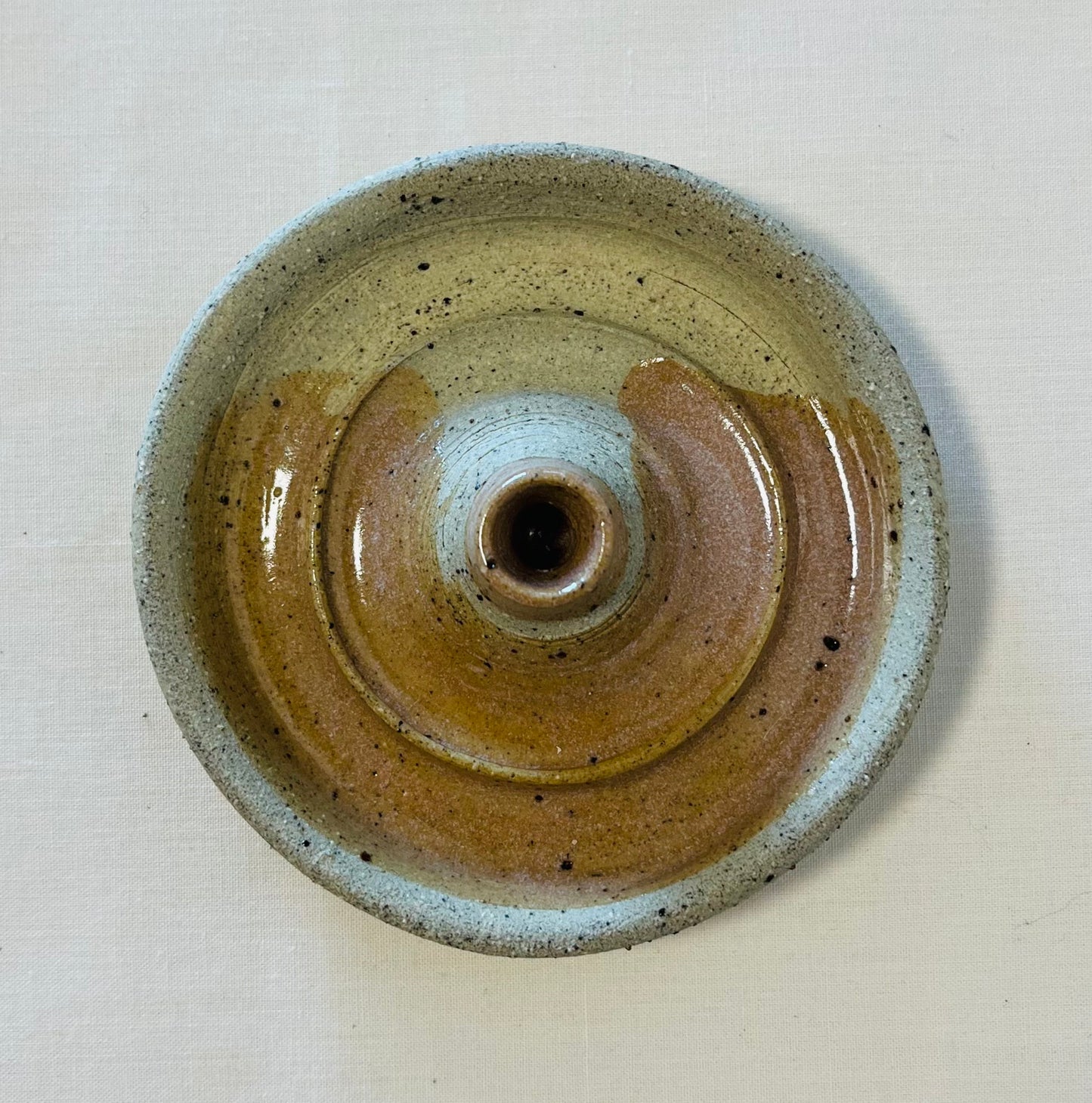 Tapered Candle Holder (style B) , coral glaze