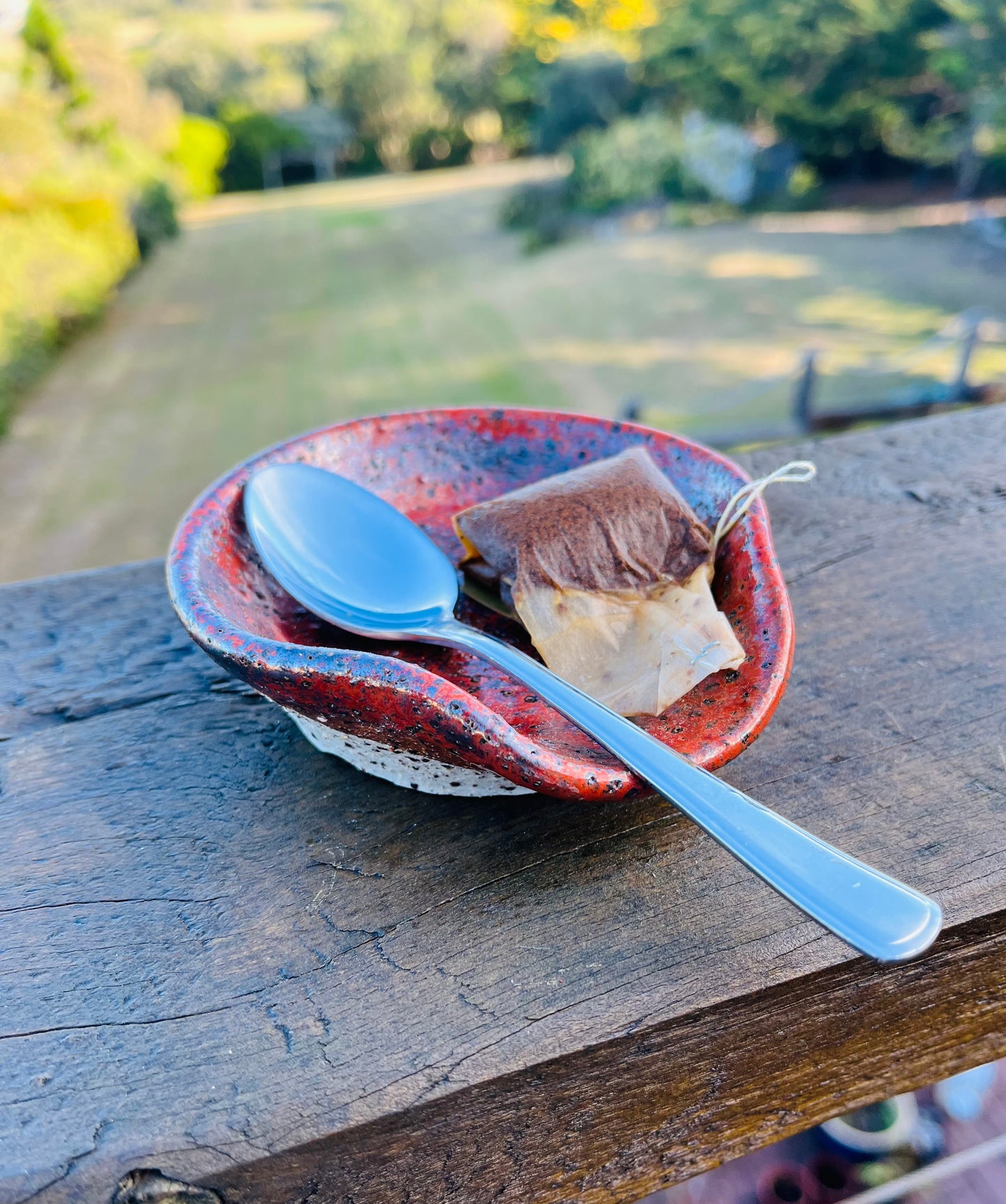 Seep and Sit (small spoon rest), ketchup glaze