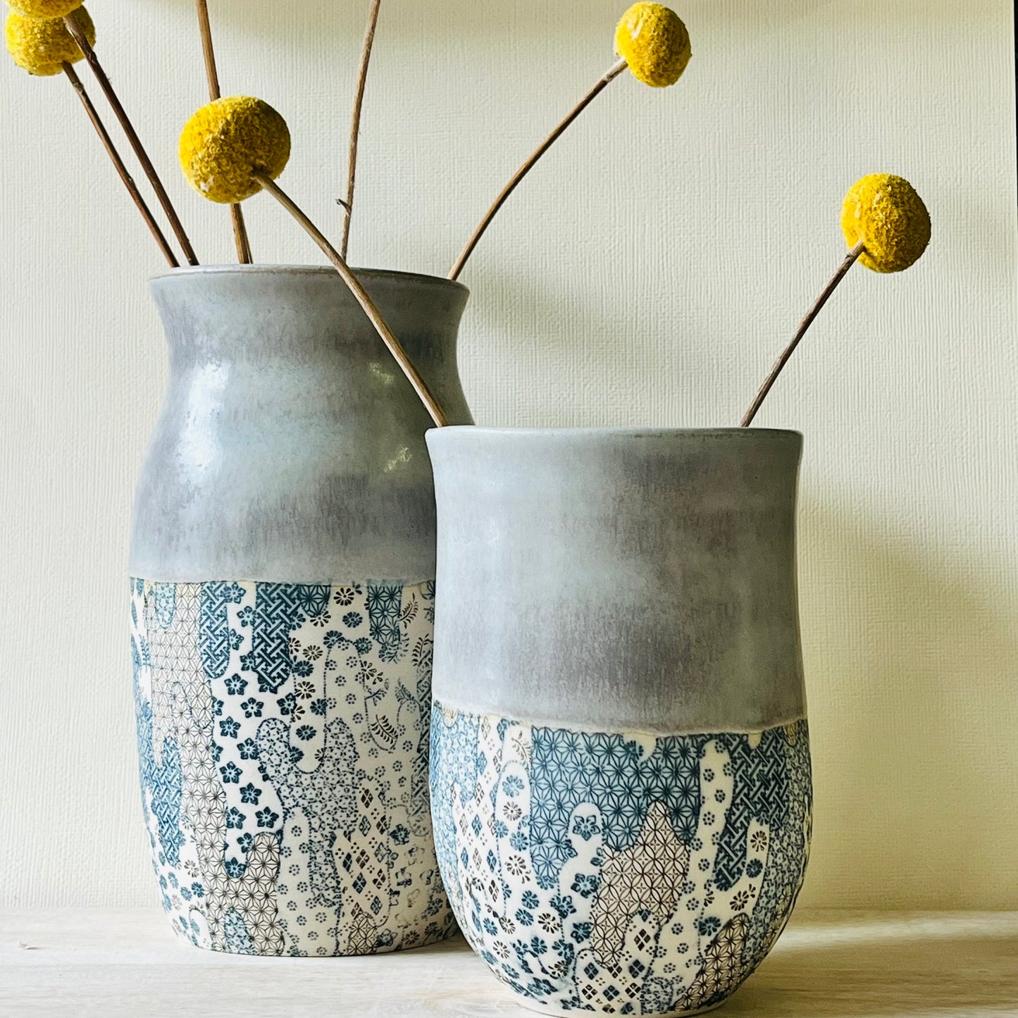 Vases - Smoke Glaze & Japanese  Paper Design
