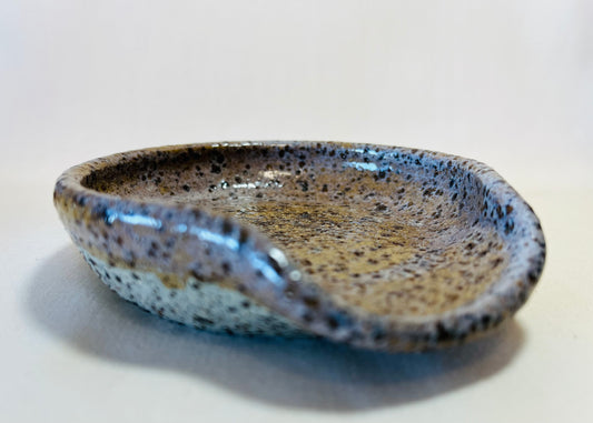 Wooden Spoon Rest, coral glaze