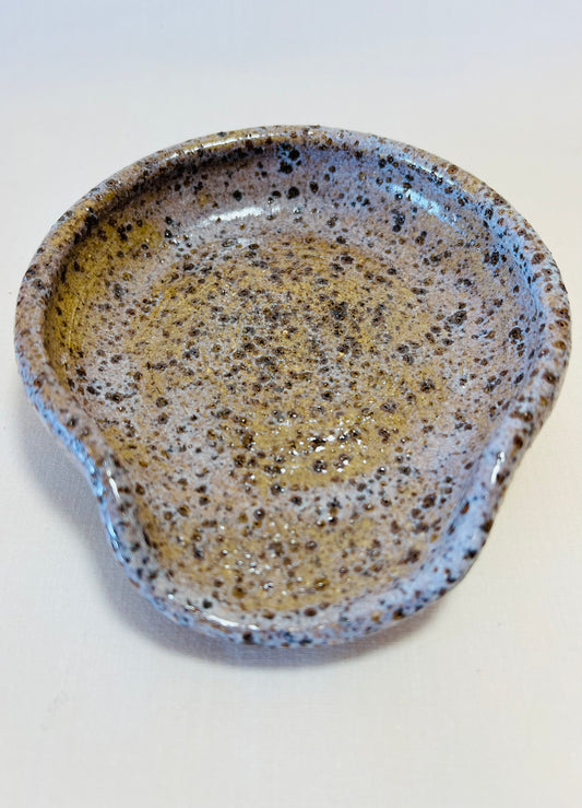 Wooden Spoon Rest, coral glaze