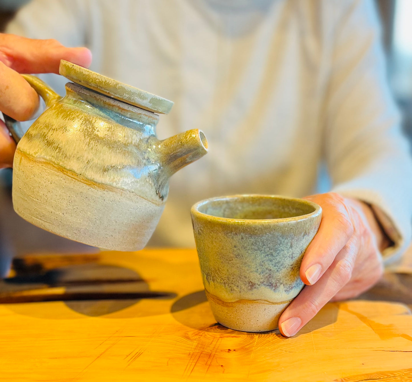 Teapot for One (The Heath Series), teahouse and coral glaze