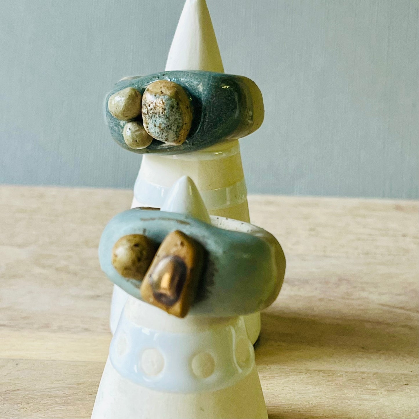 Sculptural Stoneware Rings