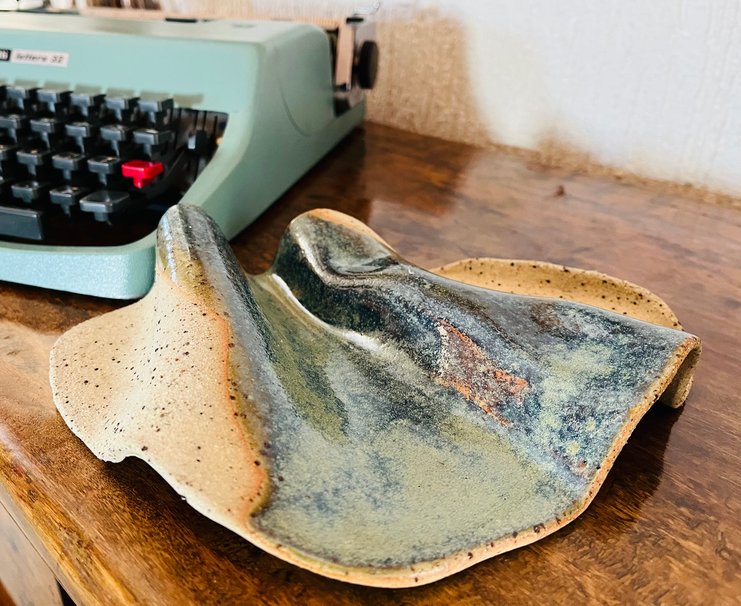Held by a Wave, amazonite glaze