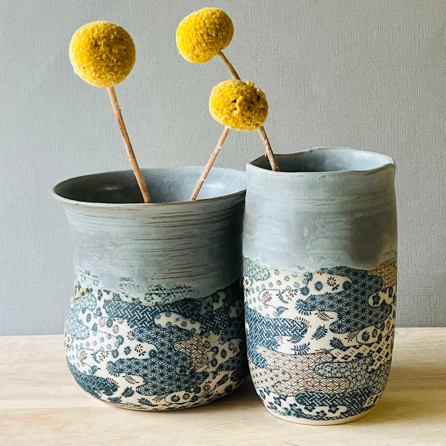 Vases - Smoke Glaze & Japanese  Paper Design
