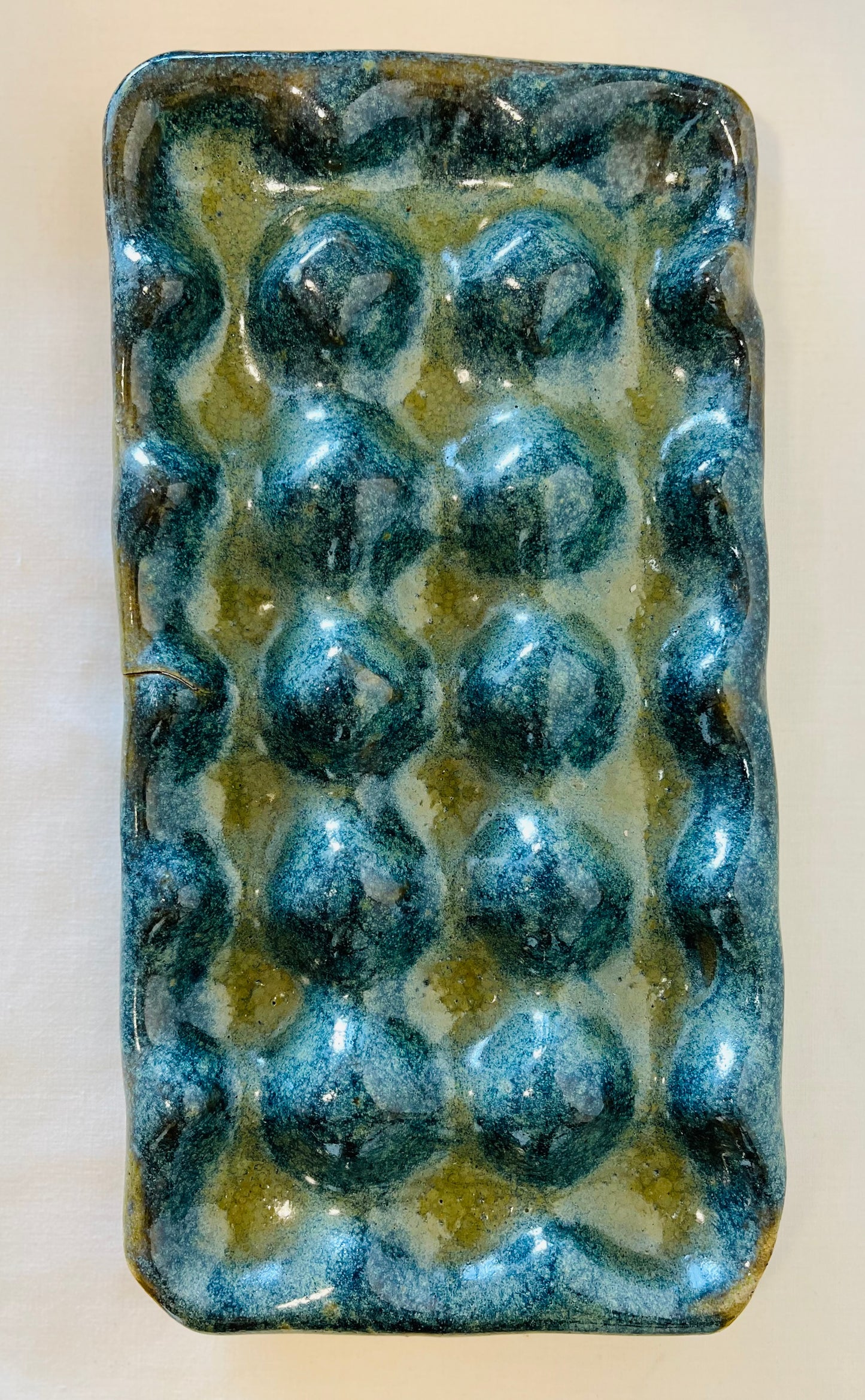 Hold the Brood (18 egg tray), amazonite glaze