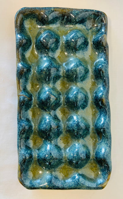 Hold the Brood (18 egg tray), amazonite glaze