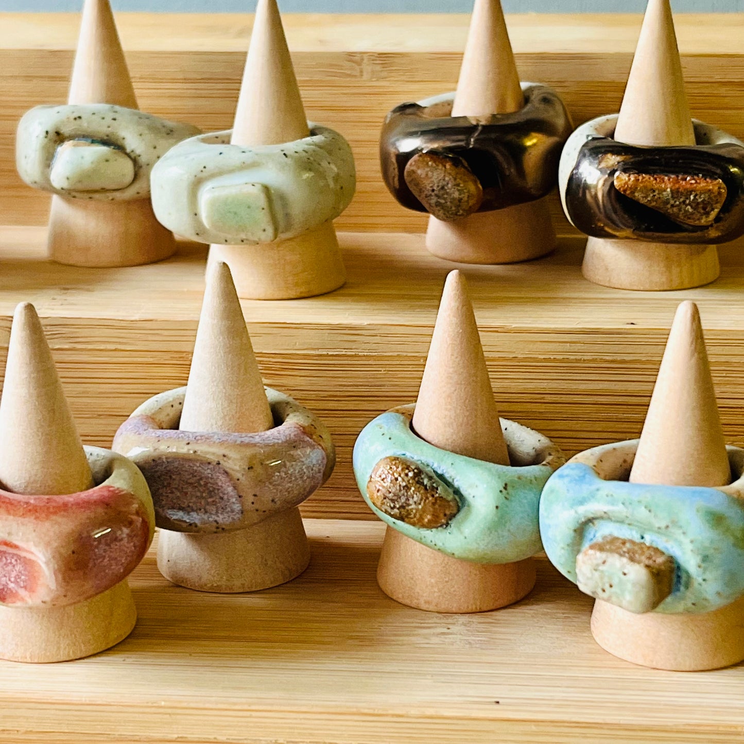 Sculptural Stoneware Rings